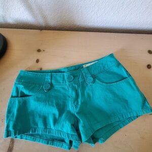 LOST Very Short Green Denim Shorts  Size 5 New
